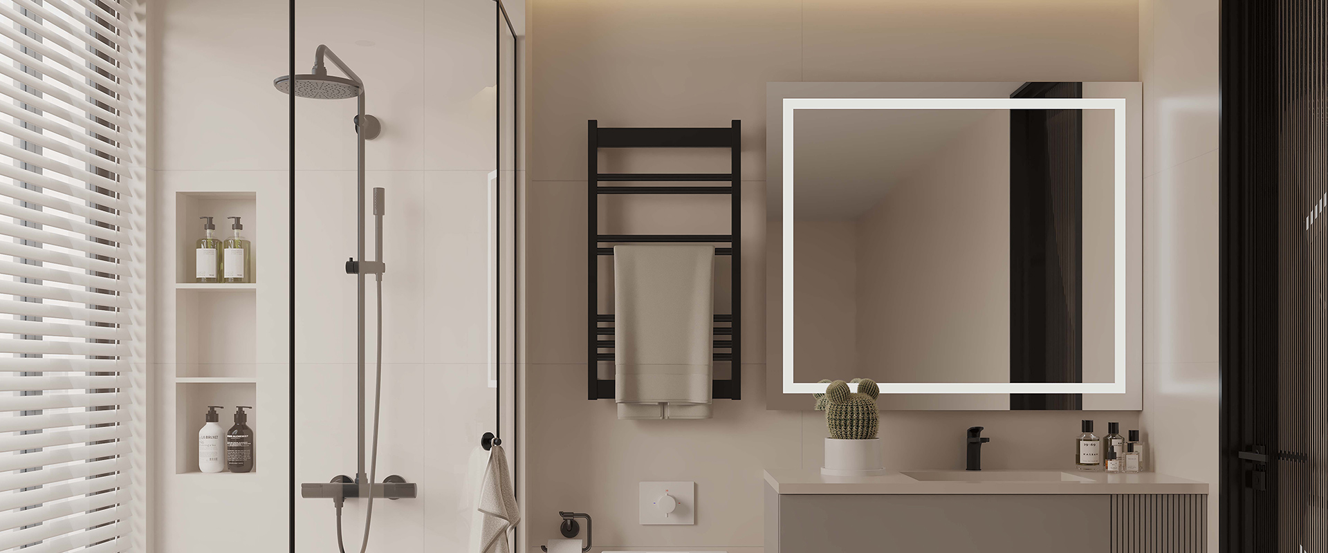 Physical tempered glass and smart light mirror